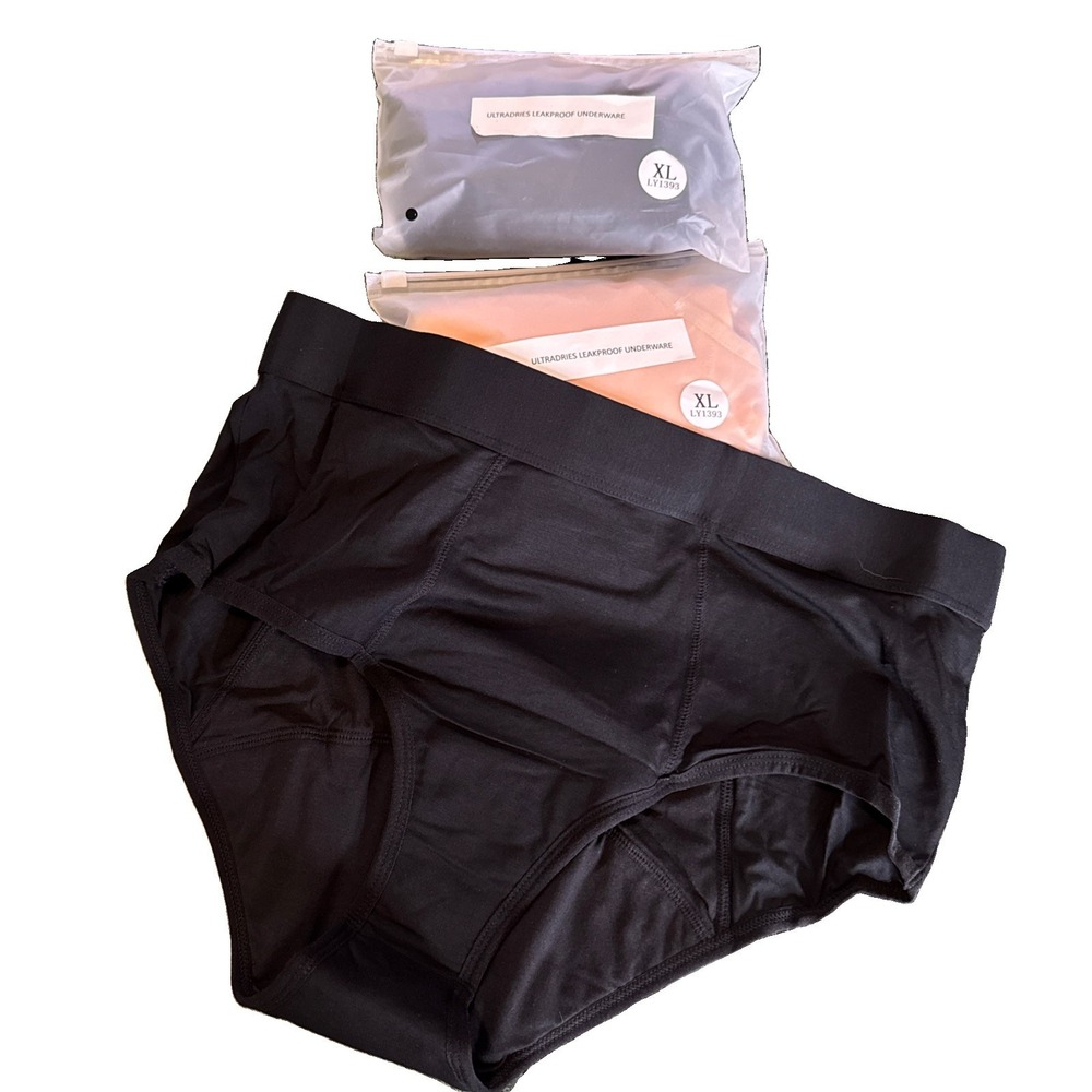Ultradries Leakproof Underwear Women's Size XL Set Of 3 NEW 2 Black 1 Beige